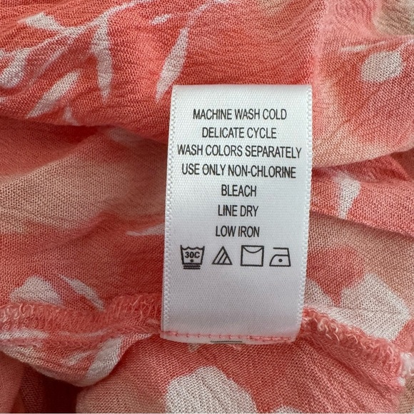 Woman Within Maxi Floral Sun Dress Coral White Sleeveless 3X - Picture 9 of 9